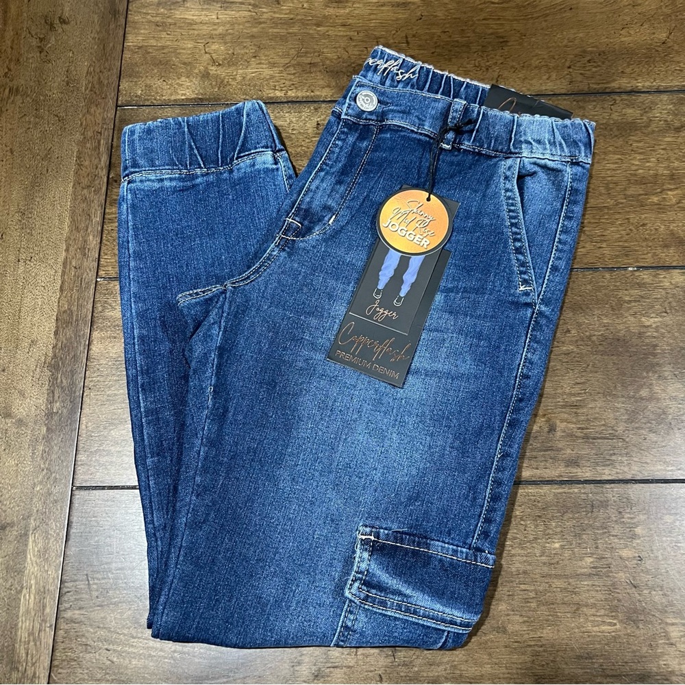 Copperflash midrise denim joggers